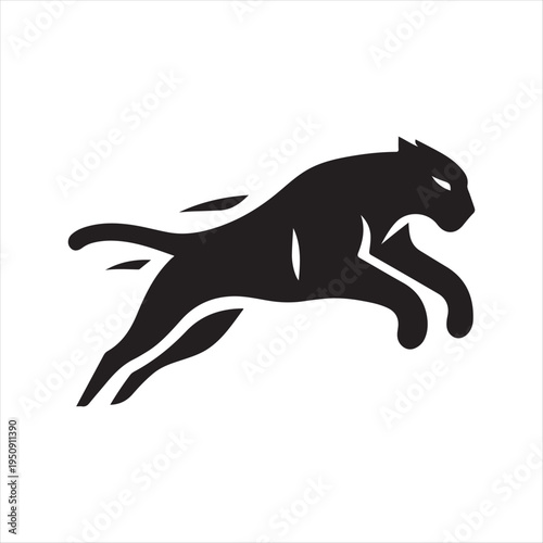 panther abstract silhouette outline logo design concept illustration idea