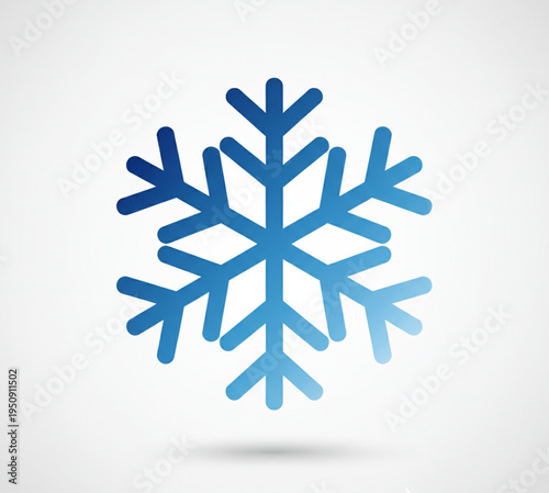 A vibrant blue gradient snowflake illustration, capturing the essence of winter's chill and festive holiday charm, perfect for seasonal design elements and frosty concepts