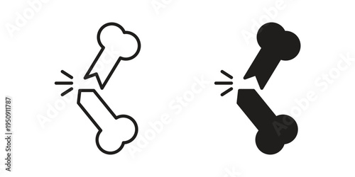 Broken bone icon symbol, logo illustration. Vector graphics web design.