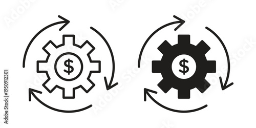 Business model icon symbol, logo illustration. Vector graphics web design.