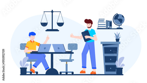 Professional man consulting with a legal expert about business law