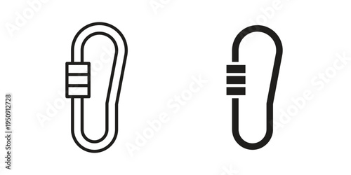 Carabiner icon symbol, logo illustration. Vector graphics web design.