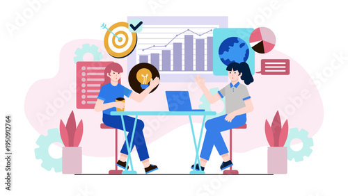 Internship and career training program with young professionals discussing goals and global opportunities