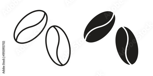 Coffee beans icon symbol, logo illustration. Vector graphics web design.