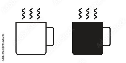 Coffee mug icon symbol, logo illustration. Vector graphics web design.