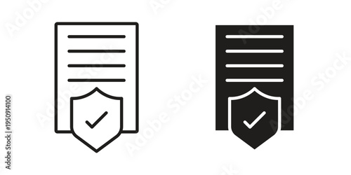 Contract coverage icon symbol, logo illustration. Vector graphics web design.
