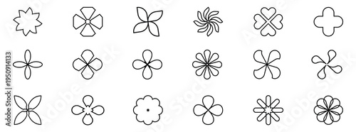 Collection of different geometric shapes and elements. Isolated vector and decorative patterns. Vector illustration.