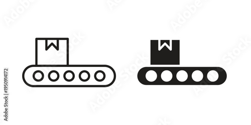 Conveyor belt icon symbol, logo illustration. Vector graphics web design.