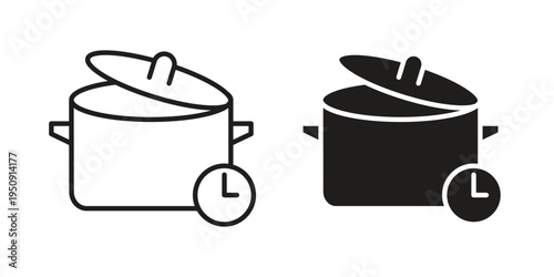 Cooking time icon symbol, logo illustration. Vector graphics web design.
