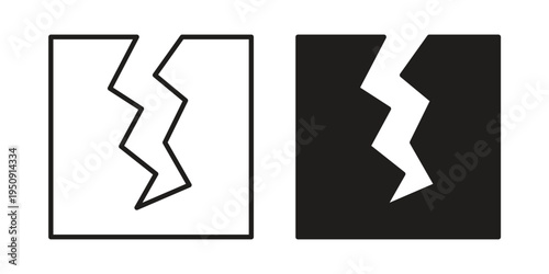Crack icon symbol, logo illustration. Vector graphics web design.