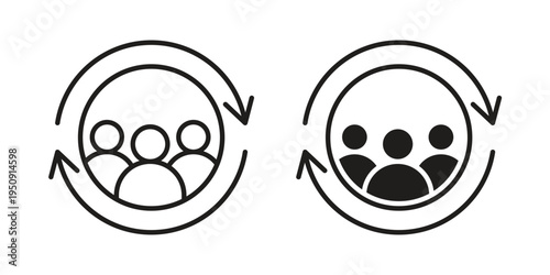 Customer retention icon symbol, logo illustration. Vector graphics web design.