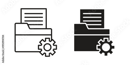 Data management icon symbol, logo illustration. Vector graphics web design.