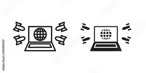 Ddos icon symbol, logo illustration. Vector graphics web design.