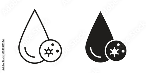 Dirty water drop icon symbol, logo illustration. Vector graphics web design.