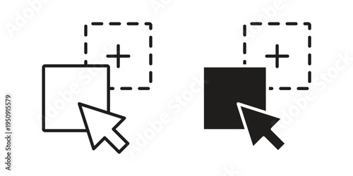 Drag and drop icon symbol, logo illustration. Vector graphics web design.