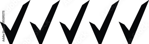 Check mark icon set tick symbol approval confirmation validation sign vector illustration checklist verification interface elements collection