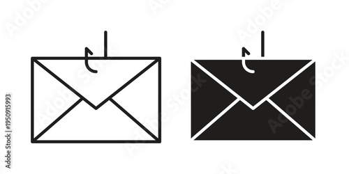 Email phishing icon symbol, logo illustration. Vector graphics web design.