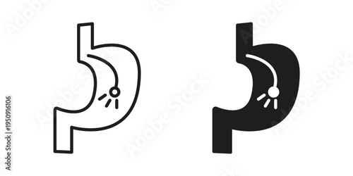Endoscopy icon symbol, logo illustration. Vector graphics web design.