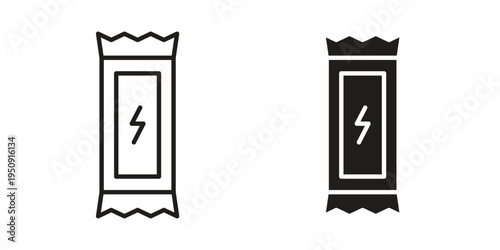 Energy bar icon symbol, logo illustration. Vector graphics web design.