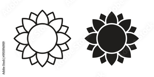 Flower icon symbol, logo illustration. Vector graphics web design.