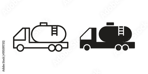 Fuel truck icon symbol, logo illustration. Vector graphics web design.