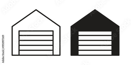 Garage icon symbol, logo illustration. Vector graphics web design.