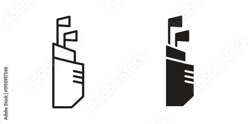 Golf bag icon symbol, logo illustration. Vector graphics web design.