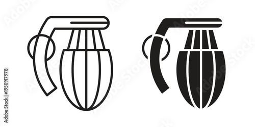 Hand grenade icon symbol, logo illustration. Vector graphics web design.