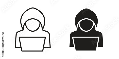 Hacker icon symbol, logo illustration. Vector graphics web design.