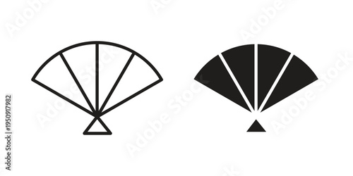 Hand fan icon symbol, logo illustration. Vector graphics web design.