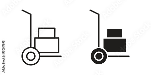 Hand truck icon symbol, logo illustration. Vector graphics web design.