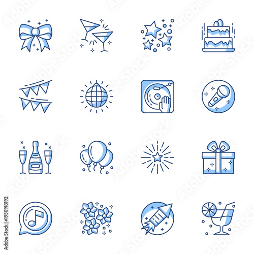 Party Celebration and Event Planning Icon Set