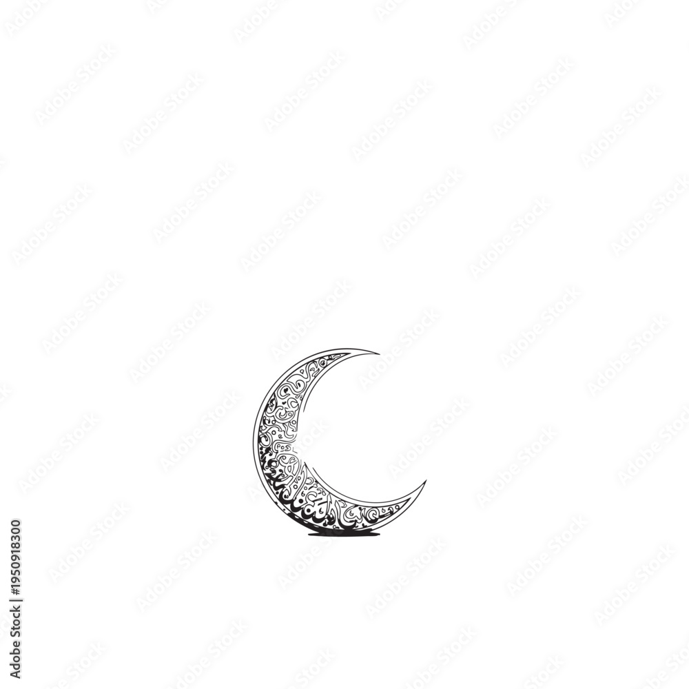 Obraz premium Crescent Moon Icon Islamic Symbol Eid Ramadan Vector