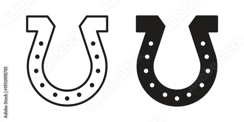 Horseshoe icon symbol, logo illustration. Vector graphics web design.