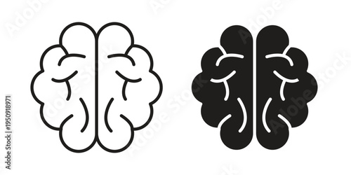 Human brain icon symbol, logo illustration. Vector graphics web design.