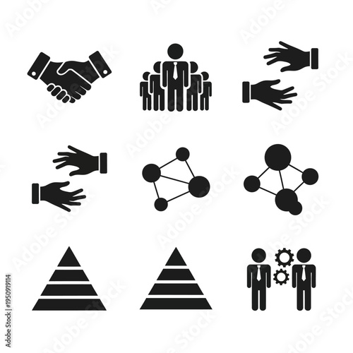 Business partnership and teamwork icons.