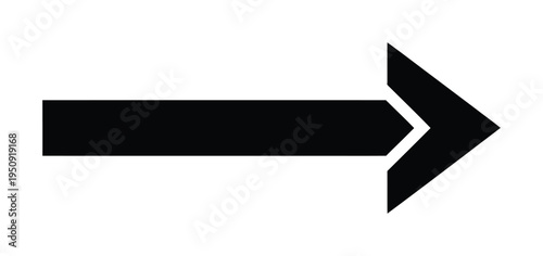 This vector arrow features a solid arrowhead pointing to the right