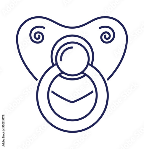 Vector featuring a pacifier with swirled design and a rounded nipple