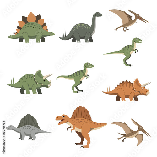 Collection of various dinosaur species.