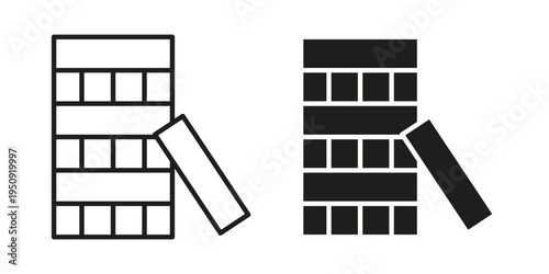Jenga icon symbol, logo illustration. Vector graphics web design.