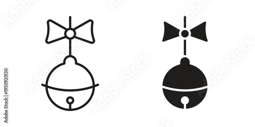 Jingle bell icon symbol, logo illustration. Vector graphics web design.