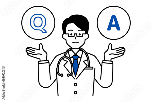 よくある質問を紹介する医師の男性