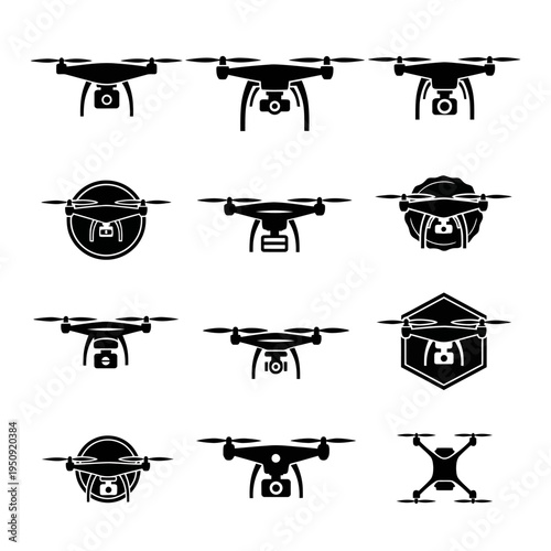 Drone icons in various designs.