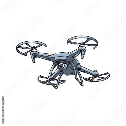 Drone with propellers and camera.