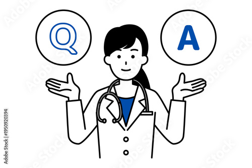 よくある質問を紹介する医師の女性