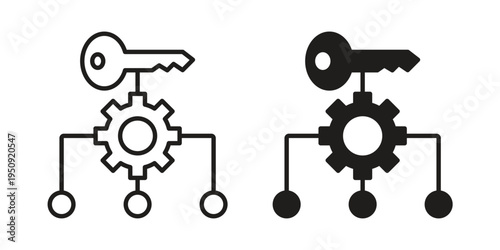 Key factor icon symbol, logo illustration. Vector graphics web design.