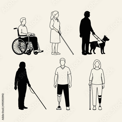 People with disabilities and assistance.