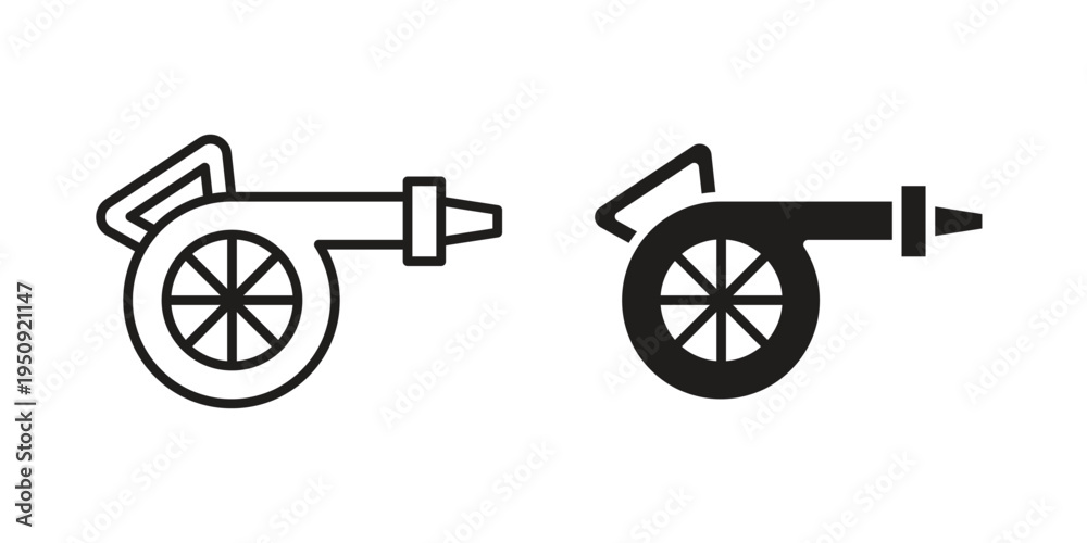 Fototapeta premium Leaf blower icon symbol, logo illustration. Vector graphics web design.