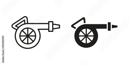 Leaf blower icon symbol, logo illustration. Vector graphics web design.