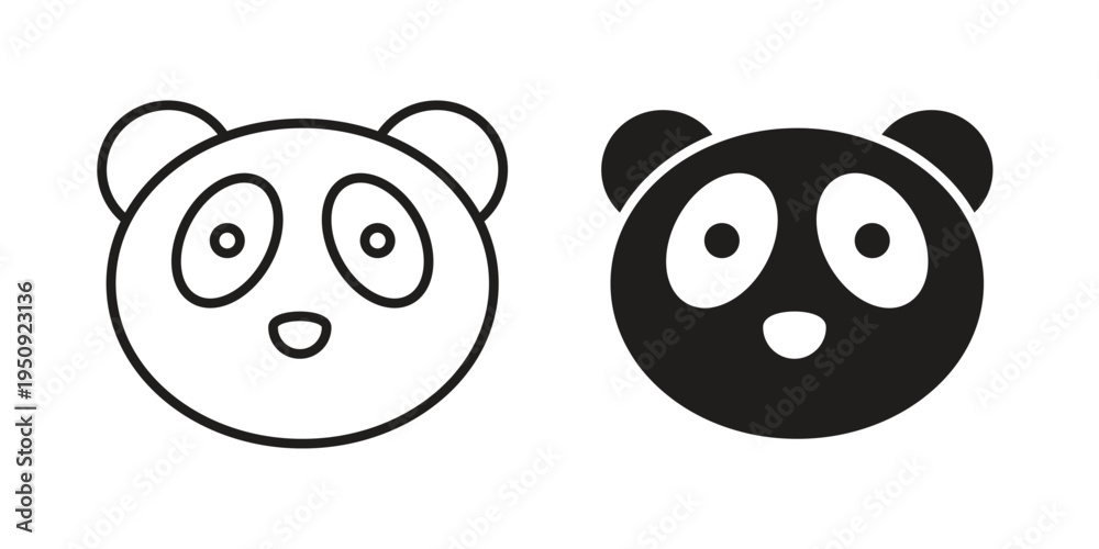 Fototapeta premium Panda icon symbol, logo illustration. Vector graphics web design.